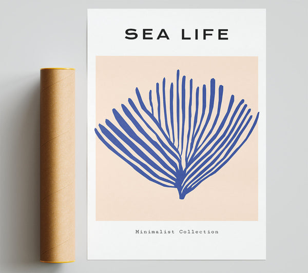 Sea Life Blue Coral Print