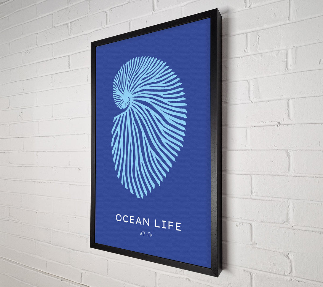  A Canvas Print of Ocean Life Shell Blue Canvas Art