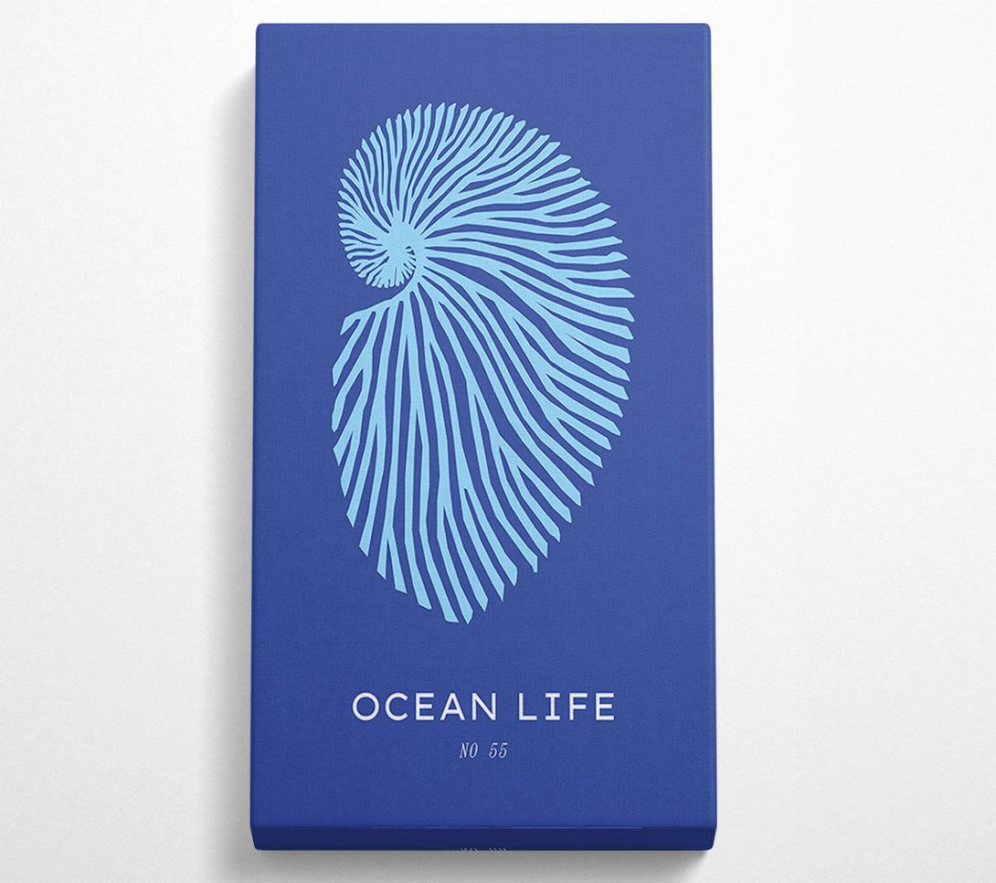  A Canvas Print of Ocean Life Shell Blue Canvas Art