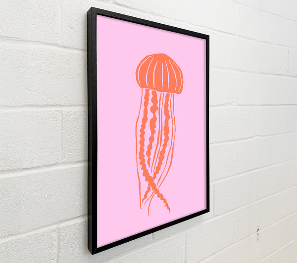 Orange Jellyfish On Pink