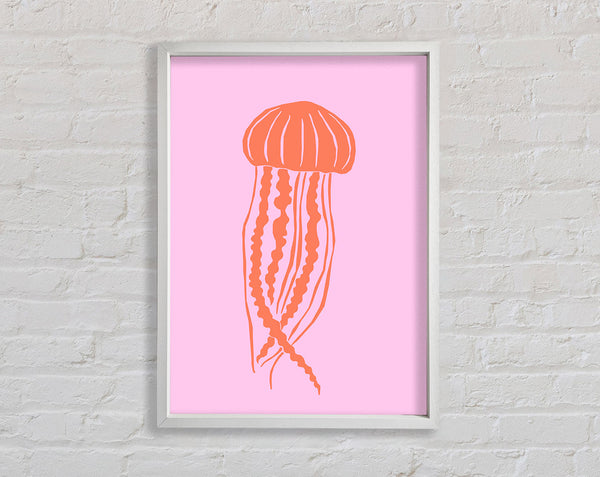 Orange Jellyfish On Pink