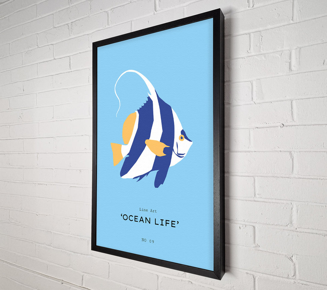  A Canvas Print of Angel Fish Blue And White Canvas Wall Art