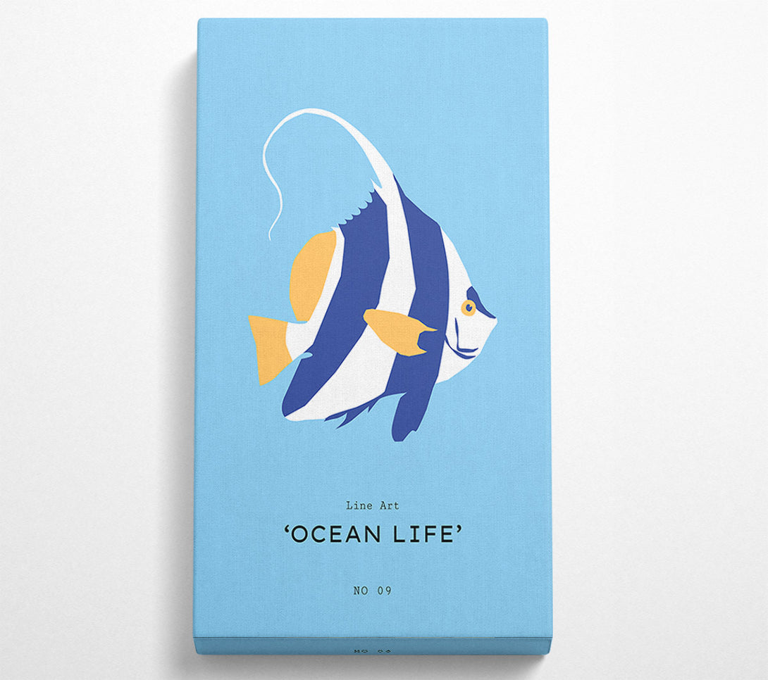  A Canvas Print of Angel Fish Blue And White Canvas Wall Art