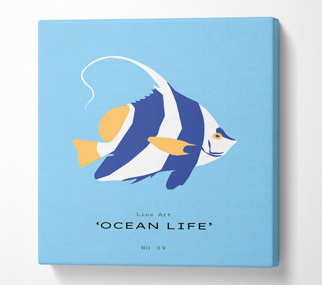  A Canvas Print of Angel Fish Blue And White Canvas Wall Art