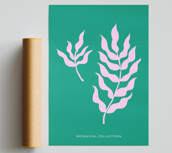 Bohemian Leaves On Green Poster