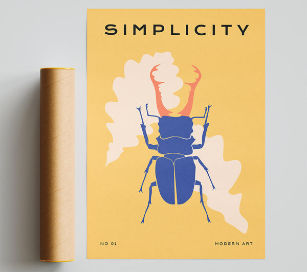 Stag Beetle Simple Giclee Print