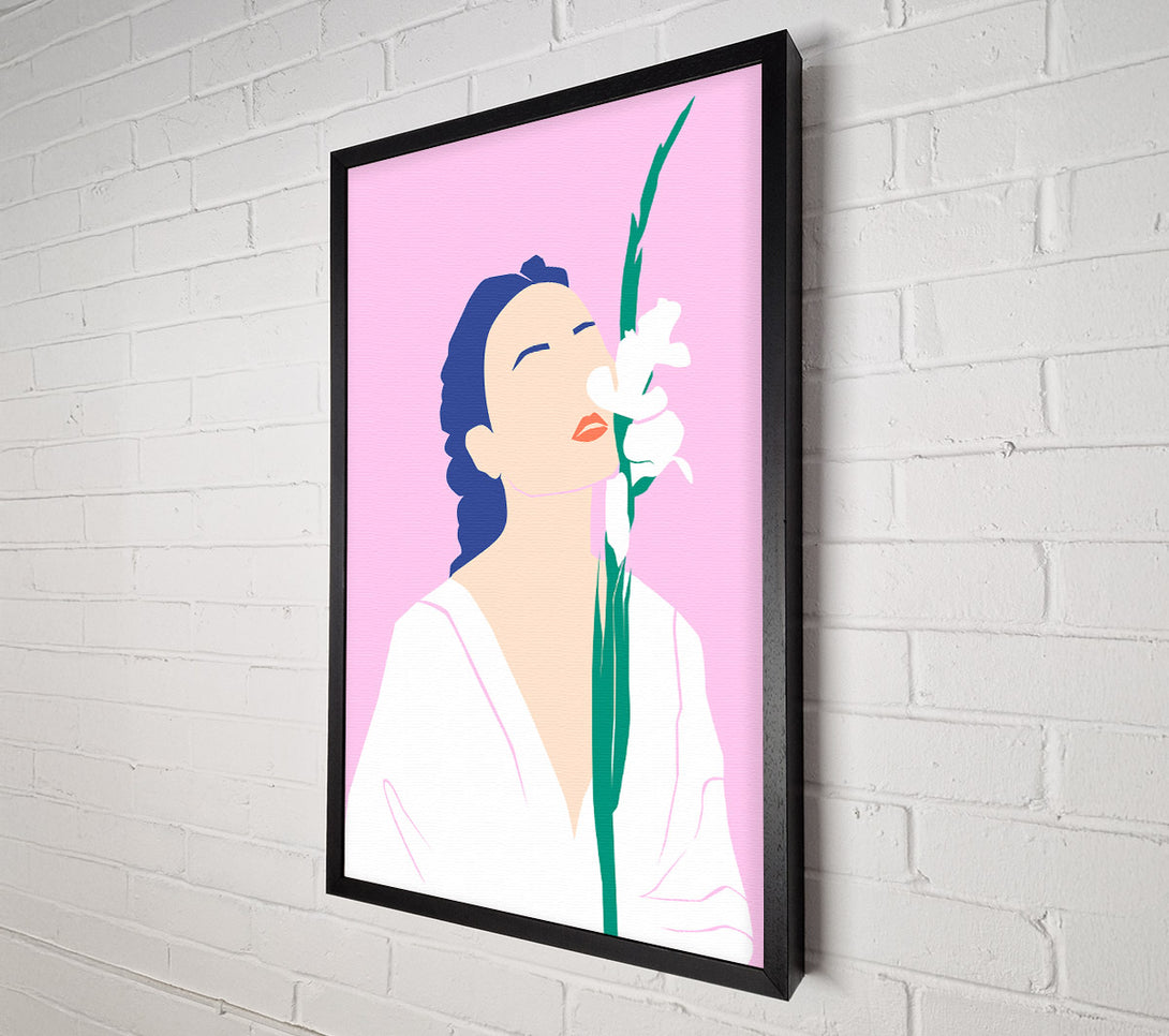  A Canvas Print of White Flower Woman Canvas Wall Art