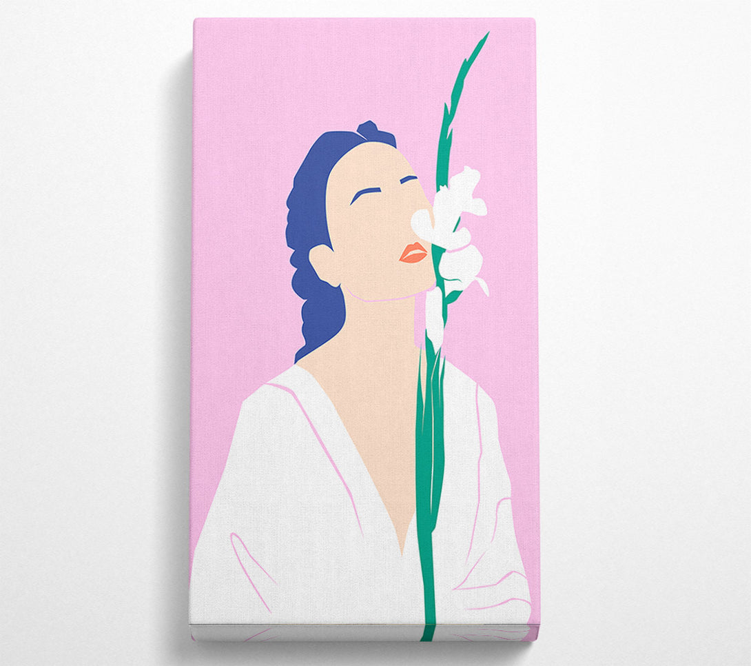  A Canvas Print of White Flower Woman Canvas Wall Art
