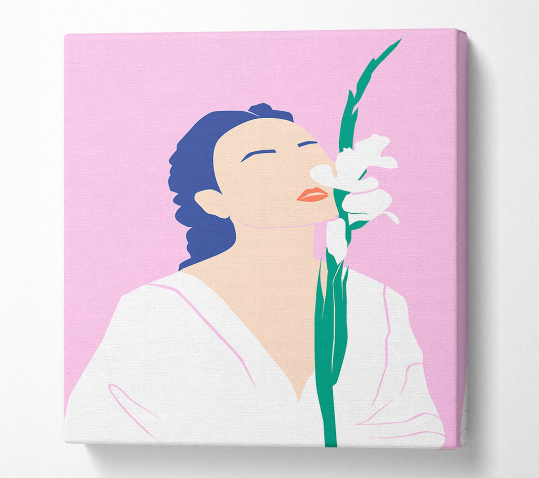  A Canvas Print of White Flower Woman Canvas Wall Art