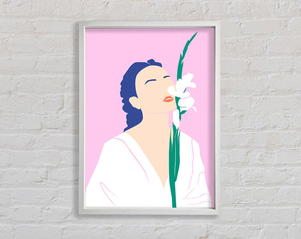 Weiße Blume Frau
