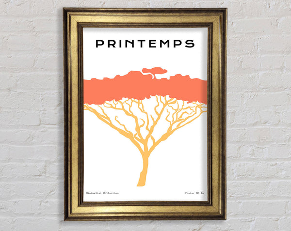 African Tree Orange Framed Print