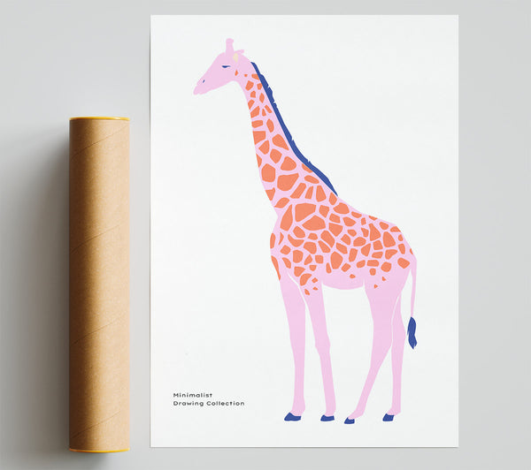 Pink Giraffe Giclee Print