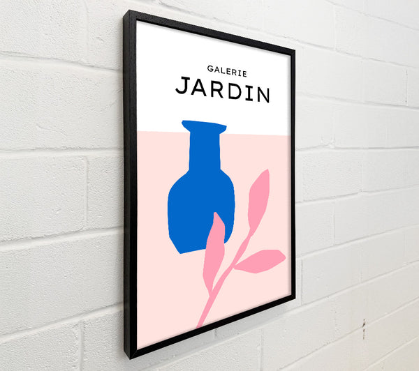 Blue Pot And Pink Leaf