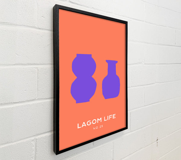 Purple Vases On Orange