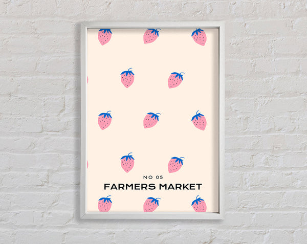 Strawberries Farmers Market Framed Print