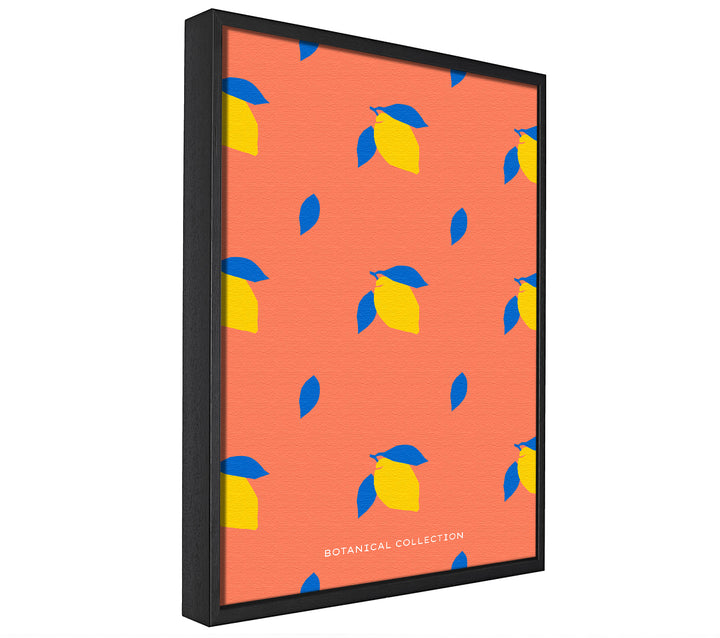 A picture of a Lemon Pattern framed canvas print sold by Wallart-Direct.co.uk