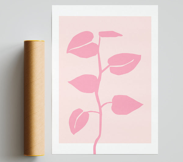 Simple Pink Plant Giclee Print