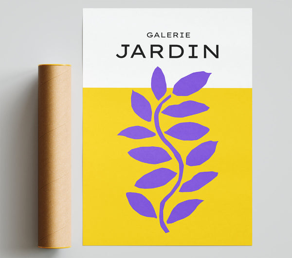 Purple Plant On Mustard Yellow Giclee Print