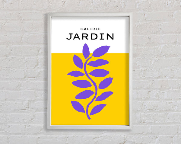Purple Plant On Mustard Yellow Framed Print