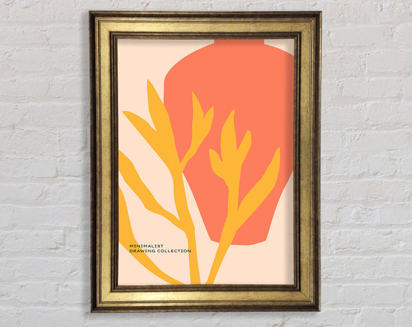 Yellow Plant And Vase Framed Print