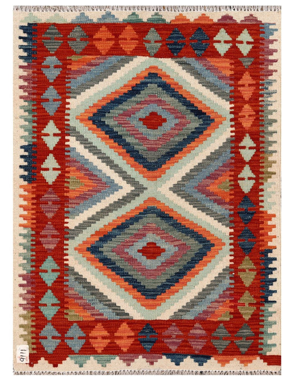 Maimana Afghanistan Kilim Rug - 117 x 85 cm