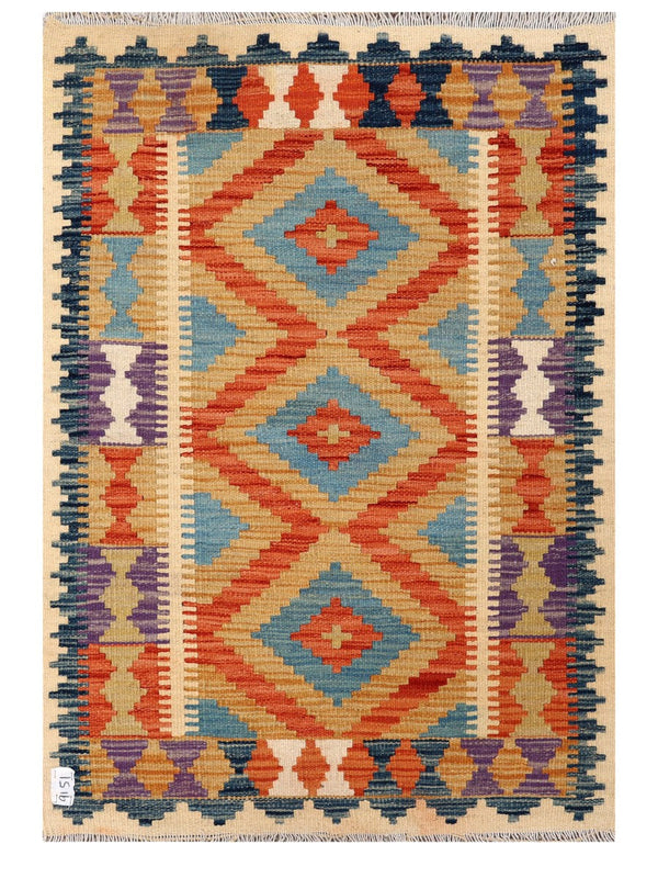 Maimana Afghanistan Kilim Rug - 123 x 85 cm