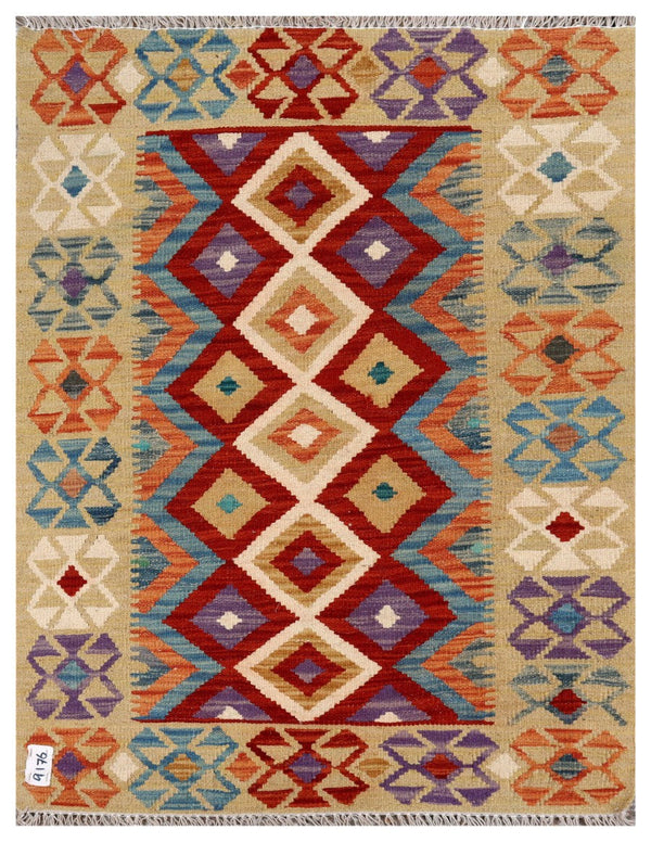 Maimana Afghanistan Kilim Rug - 115 x 88 cm