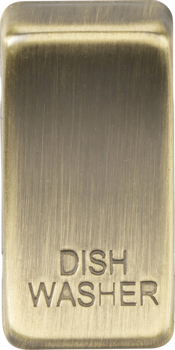 Knightsbridge GDDISHAB Switch cover "marked DISHWASHER" - antique brass