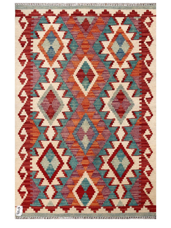Maimana Afghanistan Kilim Rug - 128 x 89 cm
