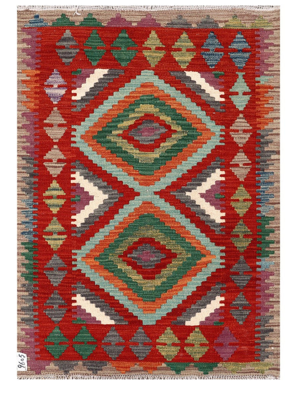 Maimana Afghanistan Kilim Rug - 118 x 83 cm