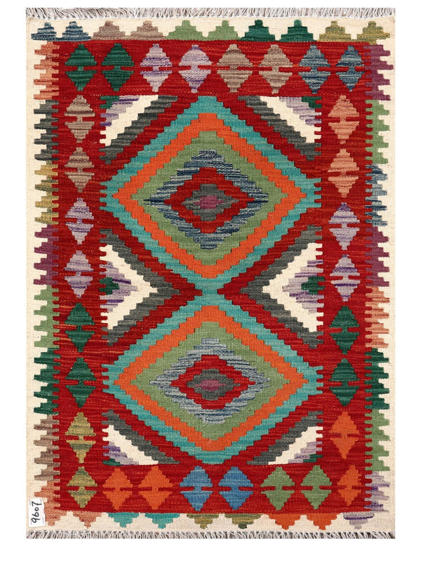Maimana Afghanistan Kilim Rug - 122 x 85 cm