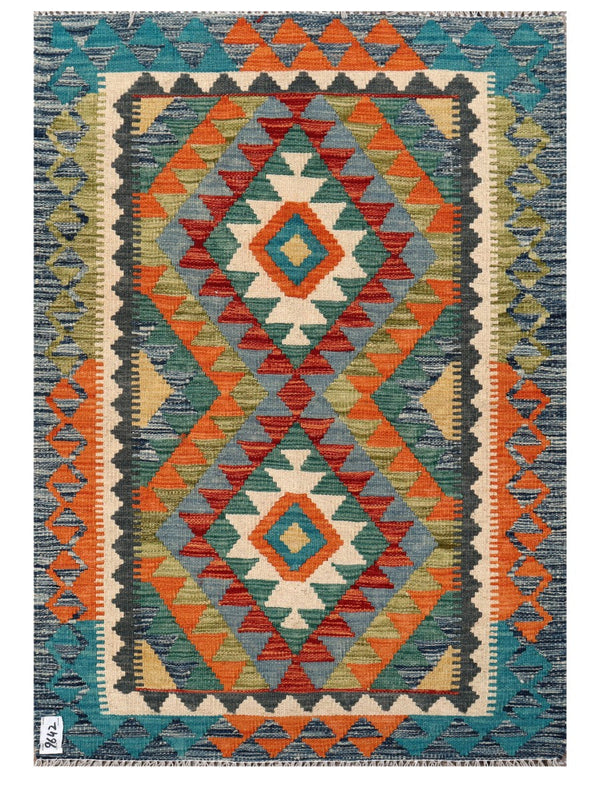 Maimana Afghanistan Kilim Rug - 129 x 91 cm