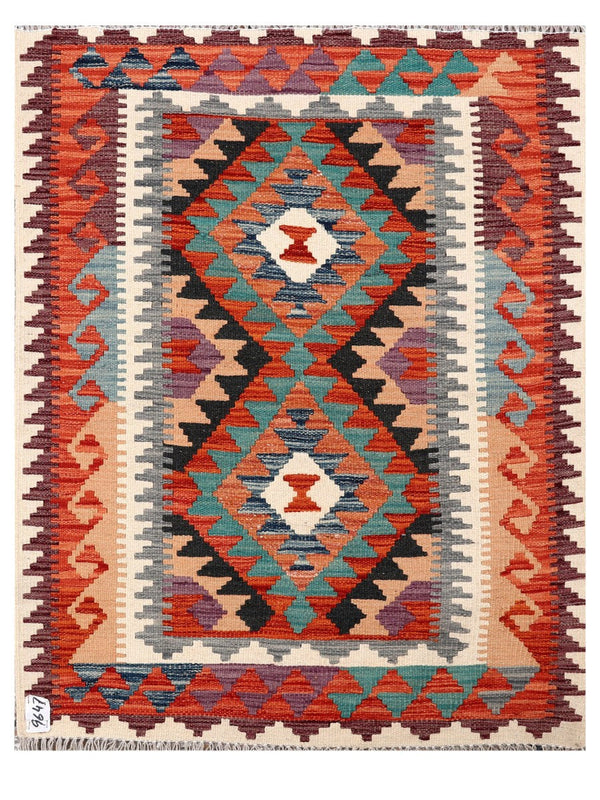 Maimana Afghanistan Kilim Rug - 113 x 89 cm