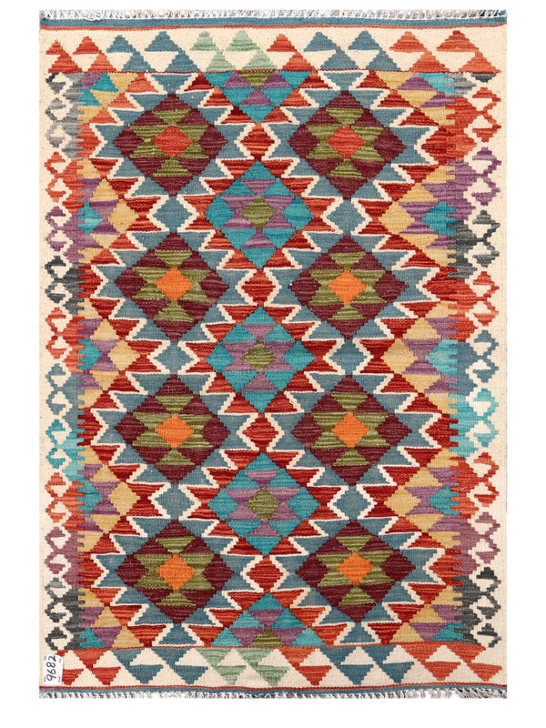 Maimana Afghanistan Kilim Rug - 128 x 87 cm