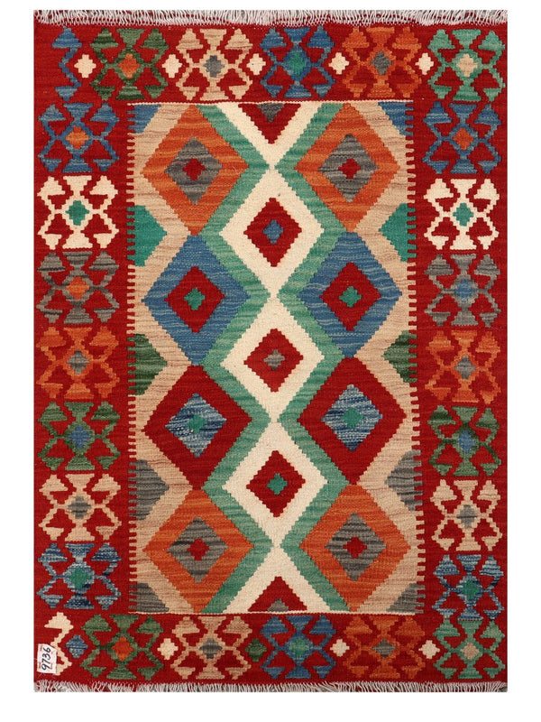 Maimana Afghanistan Kilim Rug - 128 x 89 cm