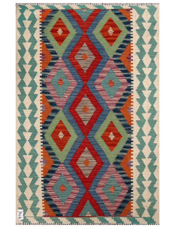 Maimana Afghanistan Kilim Rug - 134 x 87 cm