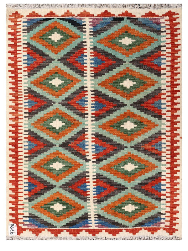 Maimana Afghanistan Kilim Rug - 110 x 82 cm