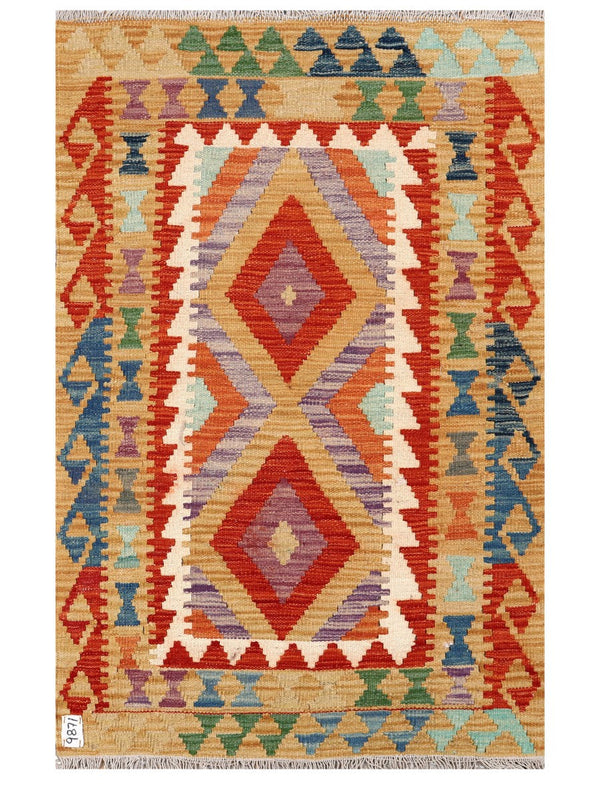 Maimana Afghanistan Kilim Rug - 135 x 87 cm