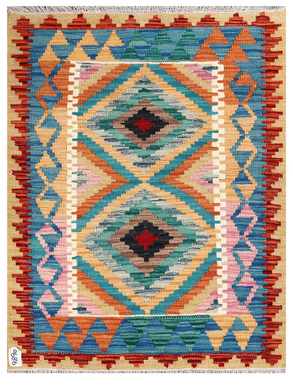 Maimana Afghanistan Kilim Rug - 117 x 89 cm