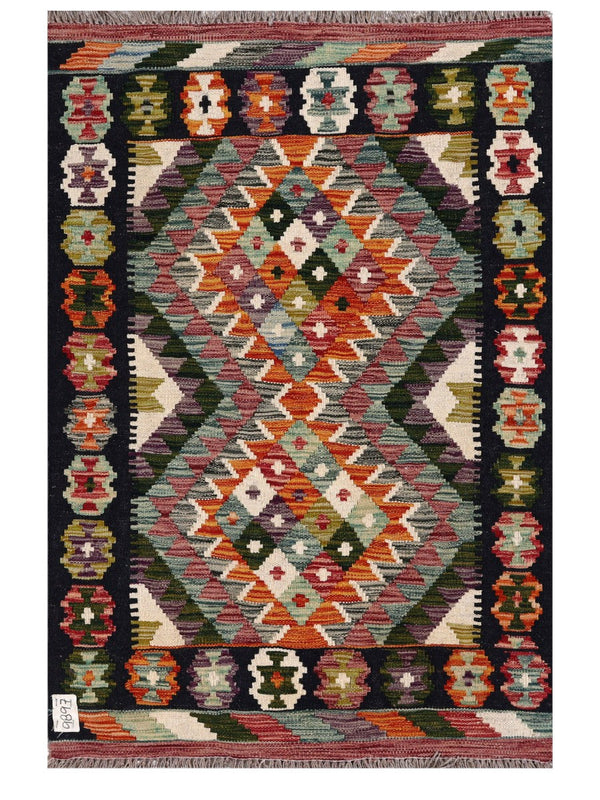 Maimana Afghanistan Kilim Rug - 123 x 82 cm