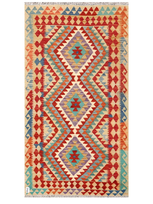 Maimana Afghanistan Kilim Rug - 197 x 103 cm