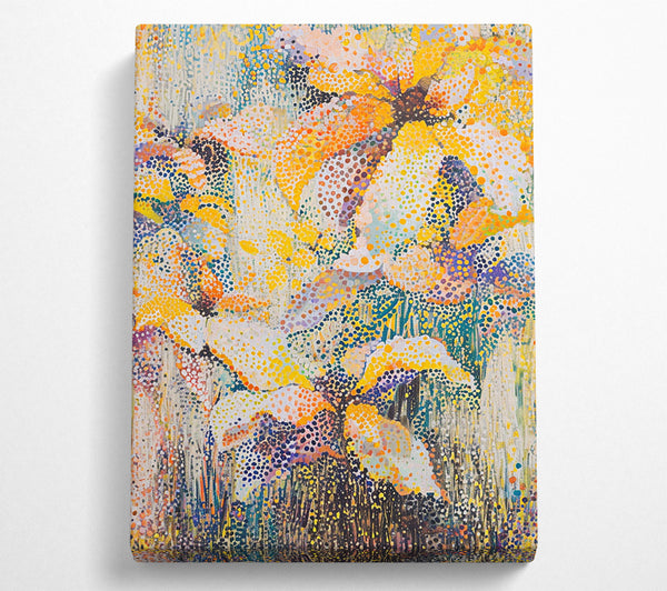 A Canvas Print of Abstract Flower Dot Art Canvas Wall Art