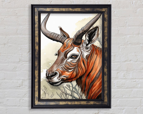 African Wildlife Stripes Framed Print