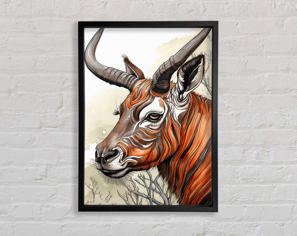 African Wildlife Stripes Framed Print
