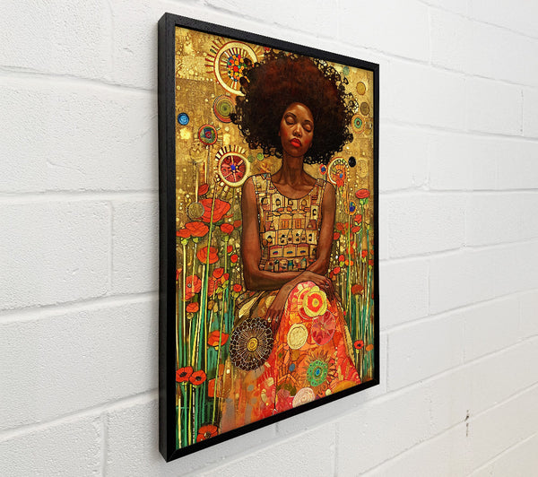 African Woman Poppy Fields