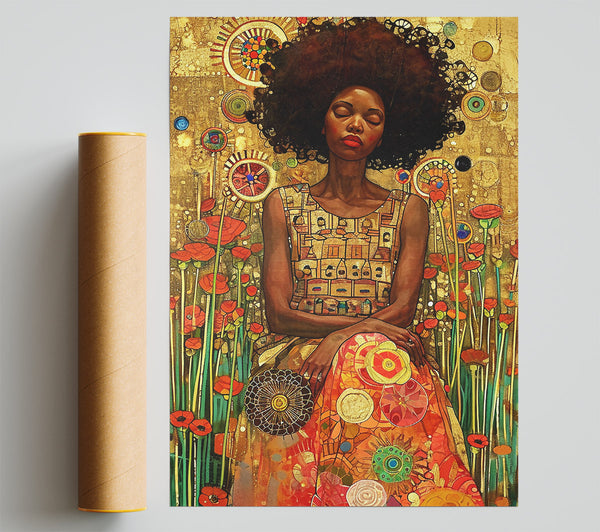 African Woman Poppy Fields Print