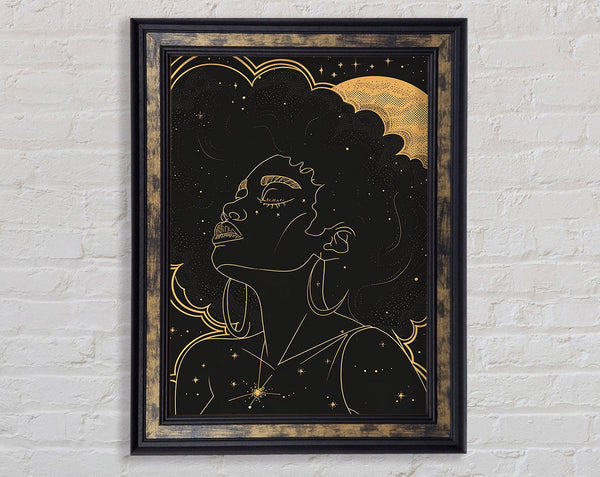 Afro Space Framed Print