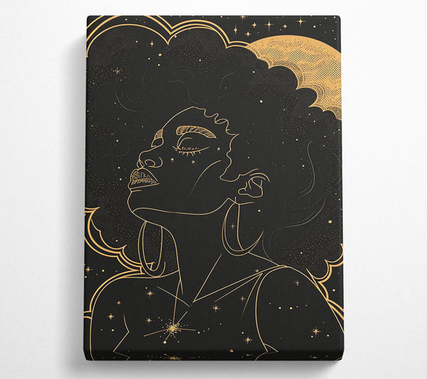  A Canvas Print of Afro Space Canvas Wall Art