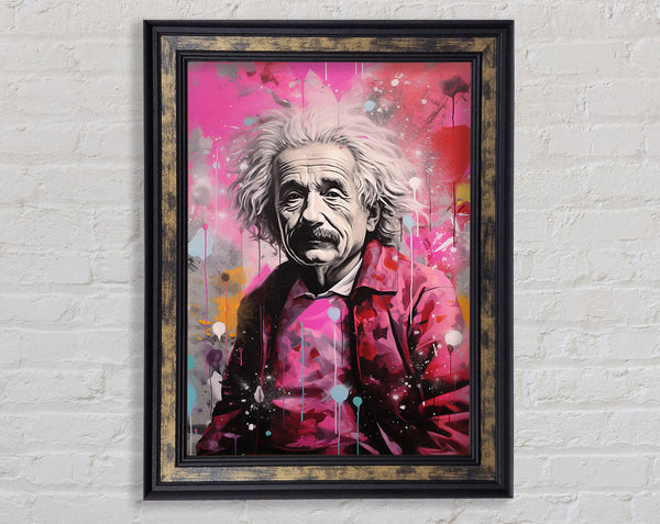Albert Einstein Paint Splash Framed Print