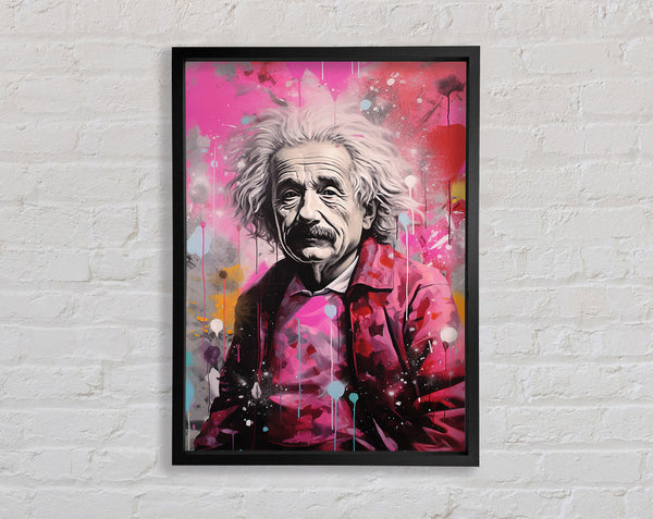 Albert Einstein Paint Splash Framed Print